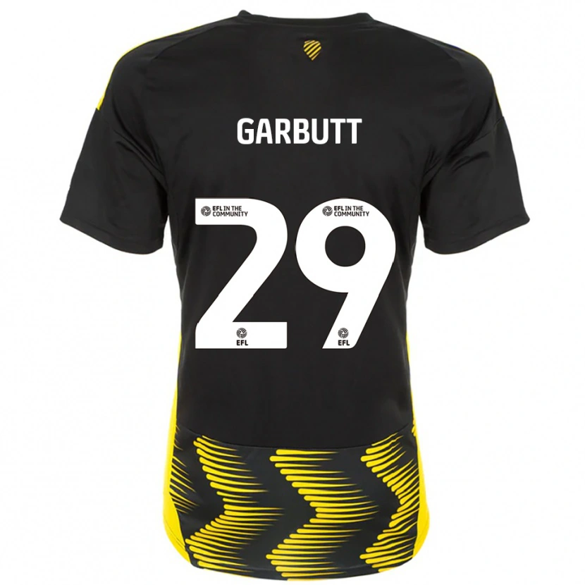 Danxen Män Luke Garbutt #29 Svart Gul Bortatröja Matchtröjor 2025/26 Tröjor T-Tröja