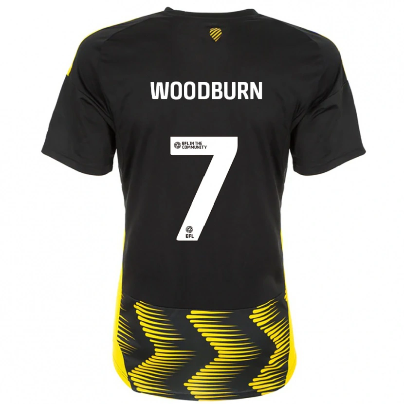 Danxen Män Ben Woodburn #7 Svart Gul Bortatröja Matchtröjor 2025/26 Tröjor T-Tröja