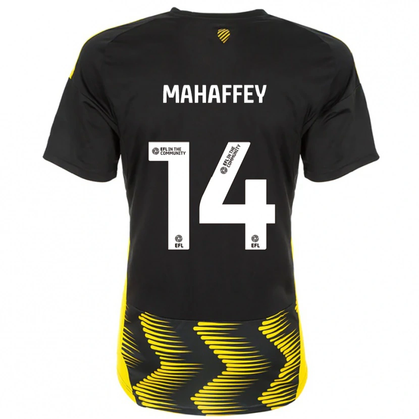 Danxen Män Caitlin Mahaffey #14 Svart Gul Bortatröja Matchtröjor 2025/26 Tröjor T-Tröja