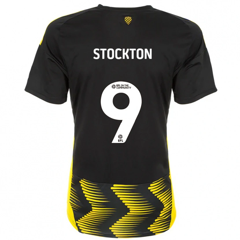 Danxen Män Cole Stockton #9 Svart Gul Bortatröja Matchtröjor 2025/26 Tröjor T-Tröja