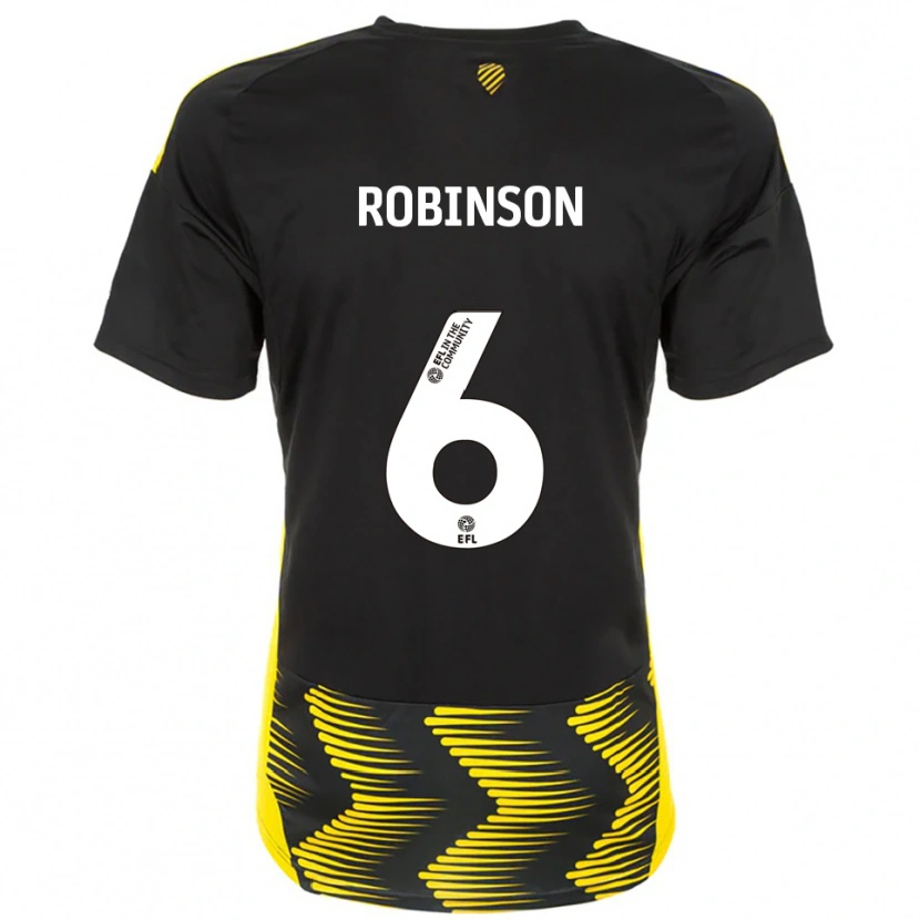 Danxen Män Lily Robinson #6 Svart Gul Bortatröja Matchtröjor 2025/26 Tröjor T-Tröja