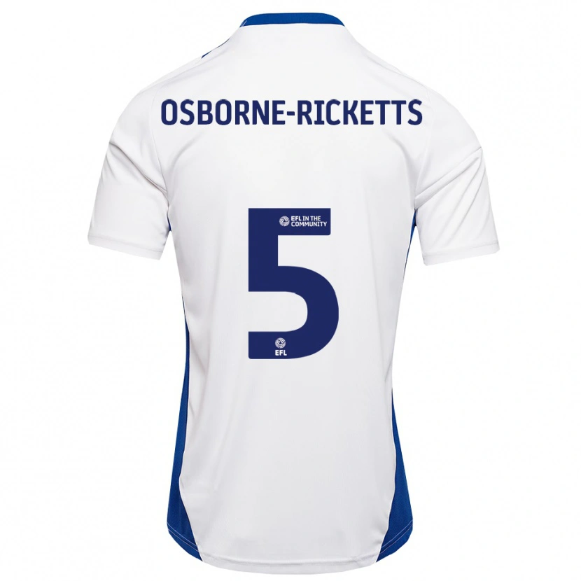 Danxen Män Sahara Osborne-Ricketts #5 Vit Blå Bortatröja Matchtröjor 2025/26 Tröjor T-Tröja