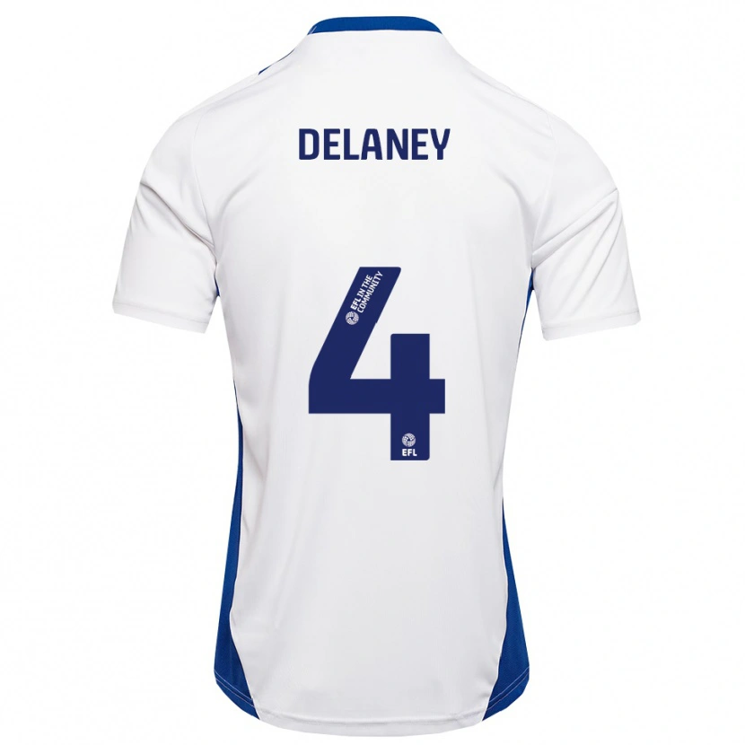 Danxen Män Ryan Delaney #4 Vit Blå Bortatröja Matchtröjor 2025/26 Tröjor T-Tröja