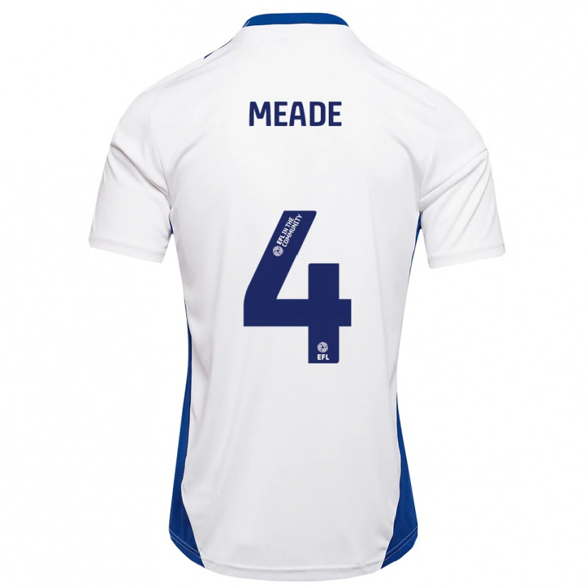 Danxen Män Isi Meade #4 Vit Blå Bortatröja Matchtröjor 2025/26 Tröjor T-Tröja