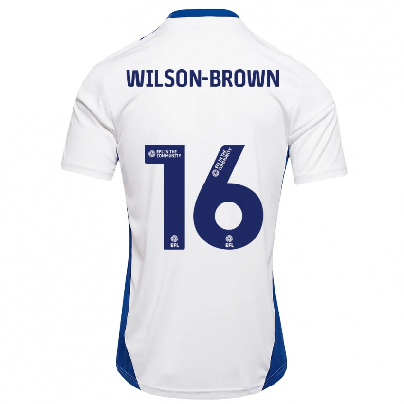 Danxen Män Tom Wilson-Brown #16 Vit Blå Bortatröja Matchtröjor 2025/26 Tröjor T-Tröja