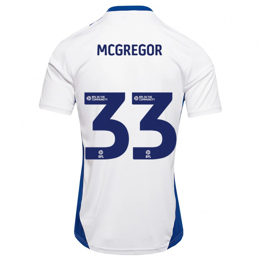 Danxen Män Joel Mcgregor #33 Vit Blå Bortatröja Matchtröjor 2025/26 Tröjor T-Tröja