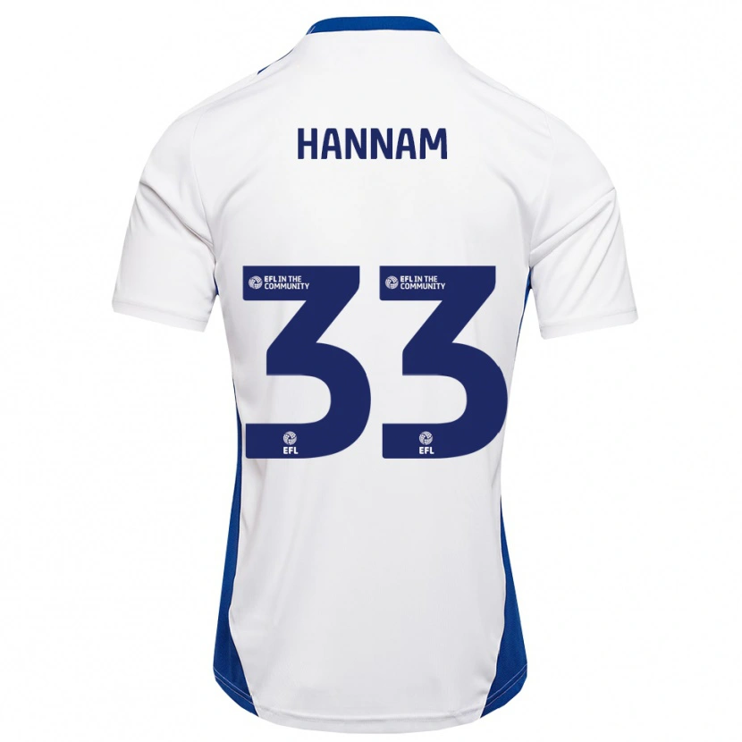Danxen Män Shawna Hannam #33 Vit Blå Bortatröja Matchtröjor 2025/26 Tröjor T-Tröja