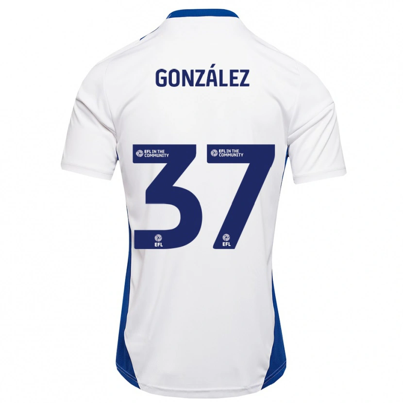 Danxen Män Dani González #37 Vit Blå Bortatröja Matchtröjor 2025/26 Tröjor T-Tröja