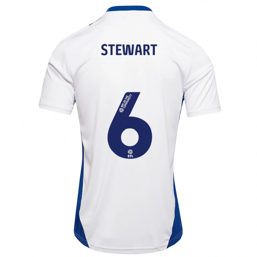 Danxen Män Alistair Stewart #6 Vit Blå Bortatröja Matchtröjor 2025/26 Tröjor T-Tröja