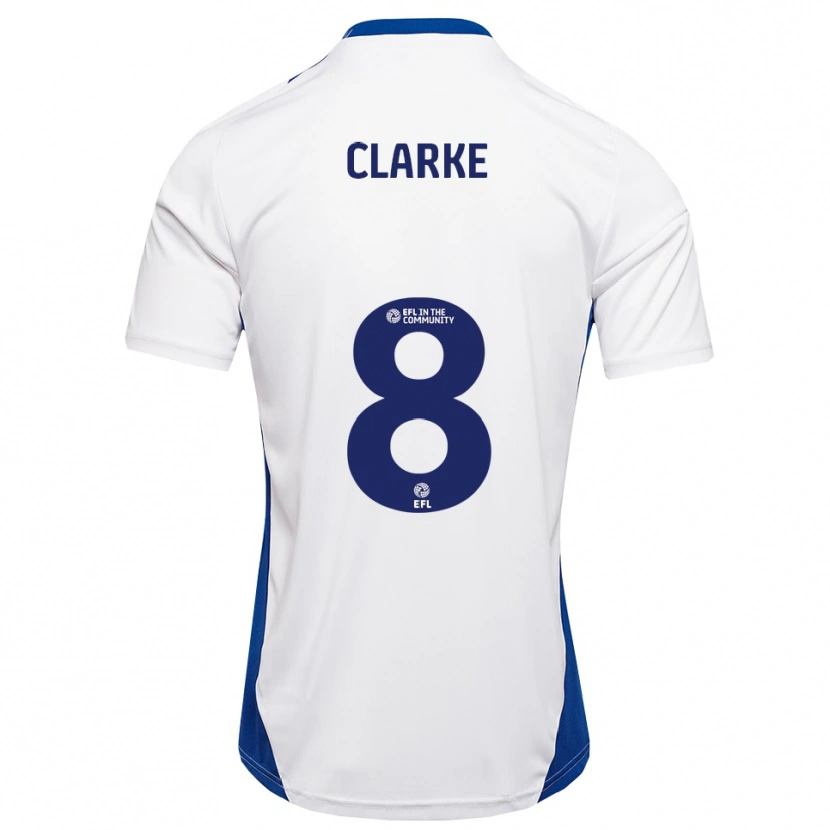Danxen Män Ollie Clarke #8 Vit Blå Bortatröja Matchtröjor 2025/26 Tröjor T-Tröja