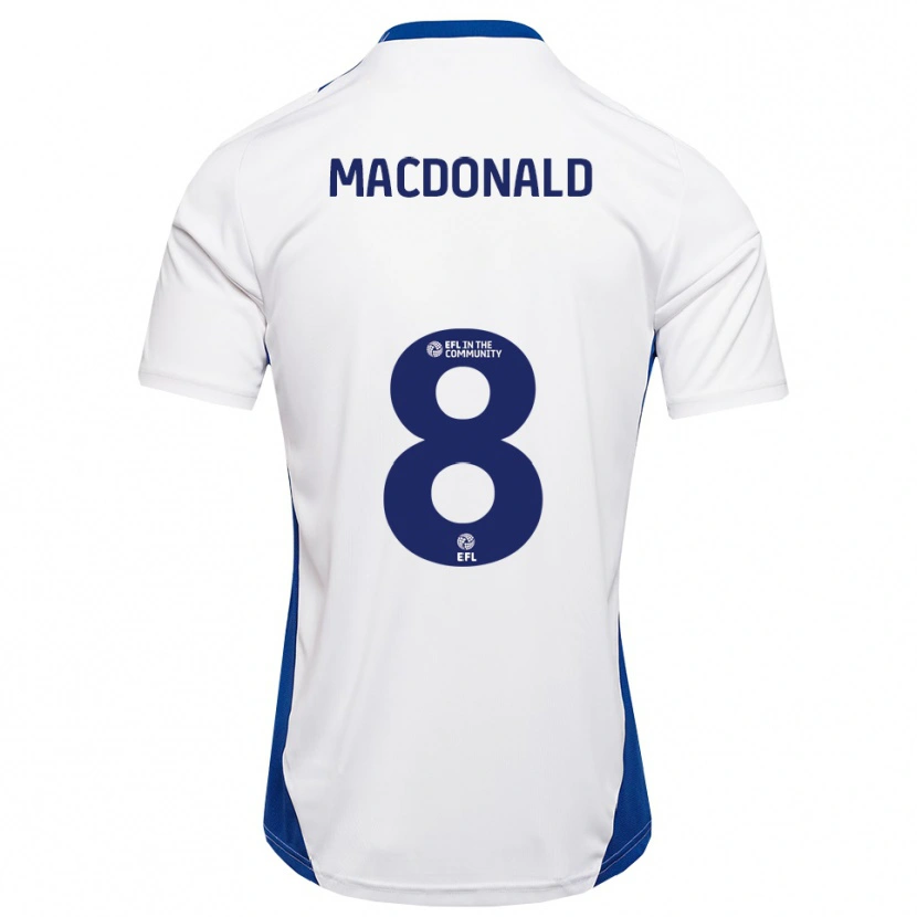 Danxen Män Taylor Macdonald #8 Vit Blå Bortatröja Matchtröjor 2025/26 Tröjor T-Tröja