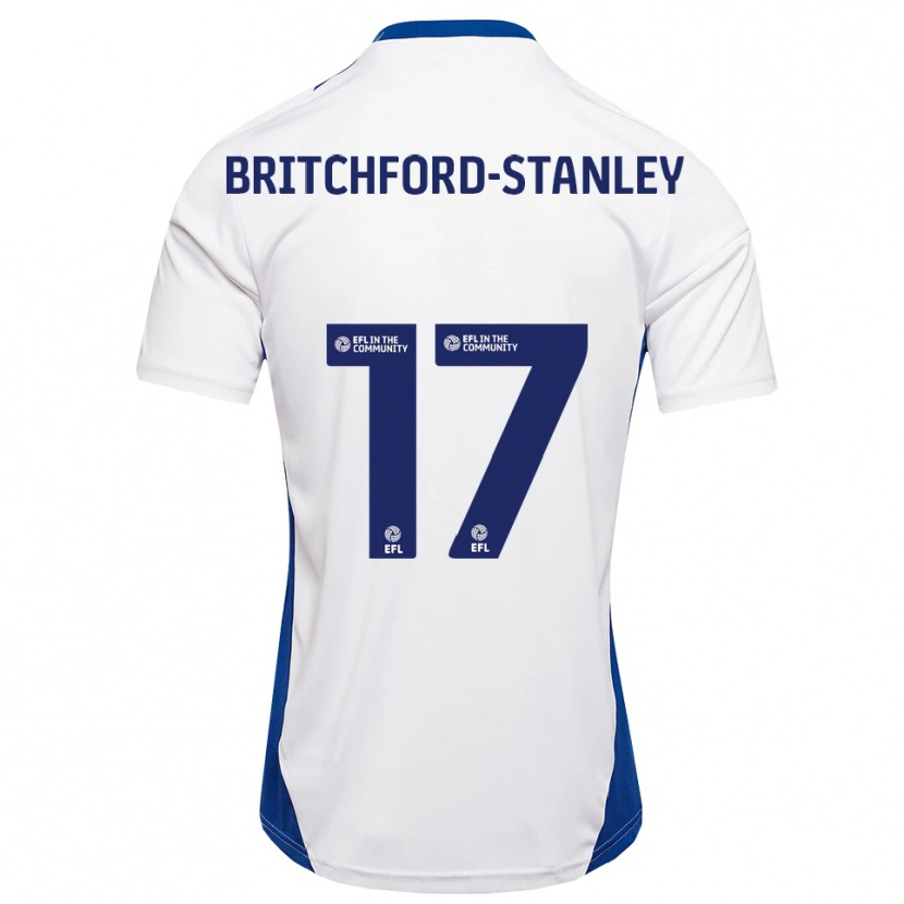Danxen Män Conor Britchford-Stanley #17 Vit Blå Bortatröja Matchtröjor 2025/26 Tröjor T-Tröja
