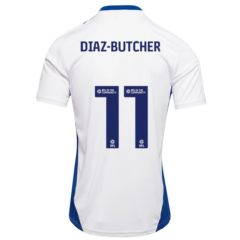 Danxen Män Helena Diaz-Butcher #11 Vit Blå Bortatröja Matchtröjor 2025/26 Tröjor T-Tröja