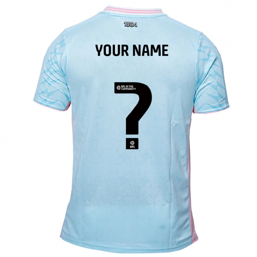 Danxen Män Ditt Namn #0 Himmelsblå Rosa Bortatröja Matchtröjor 2025/26 Tröjor T-Tröja