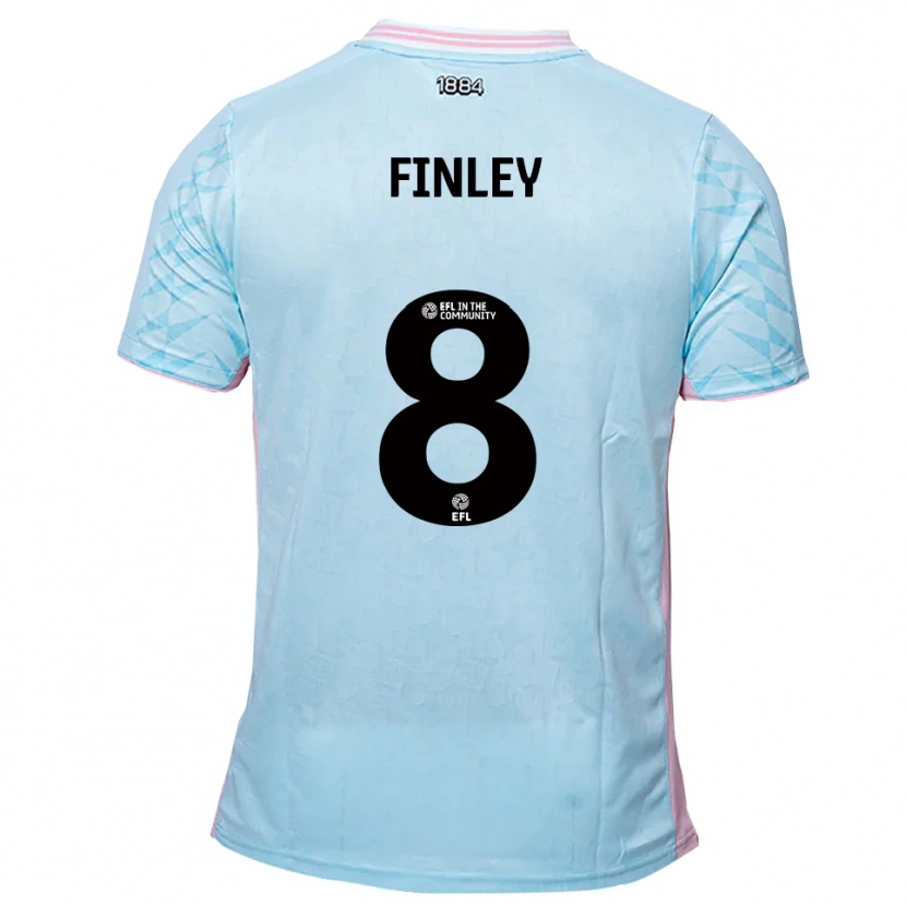 Danxen Män Sam Finley #8 Himmelsblå Rosa Bortatröja Matchtröjor 2025/26 Tröjor T-Tröja