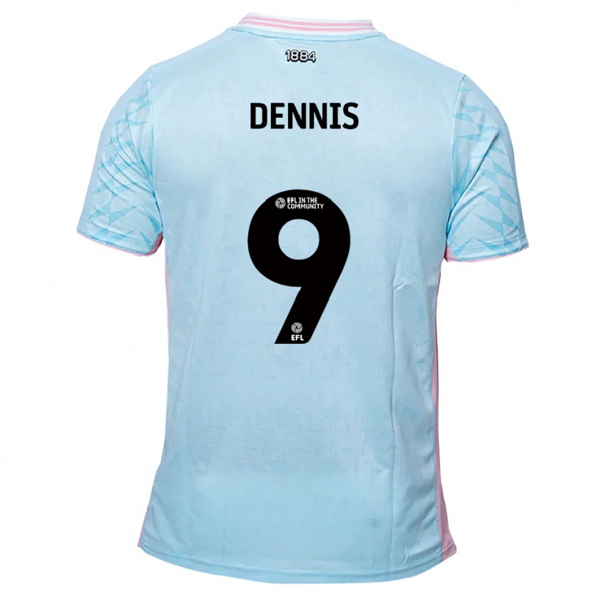 Danxen Män Kristian Dennis #9 Himmelsblå Rosa Bortatröja Matchtröjor 2025/26 Tröjor T-Tröja