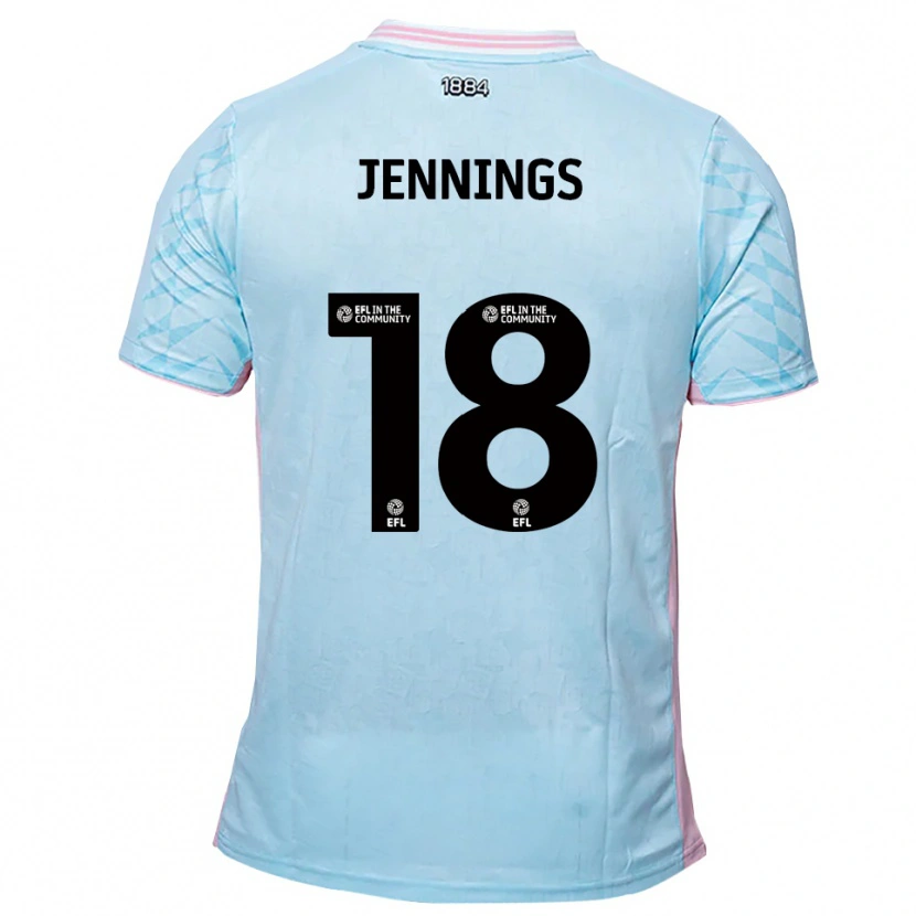 Danxen Män Connor Jennings #18 Himmelsblå Rosa Bortatröja Matchtröjor 2025/26 Tröjor T-Tröja