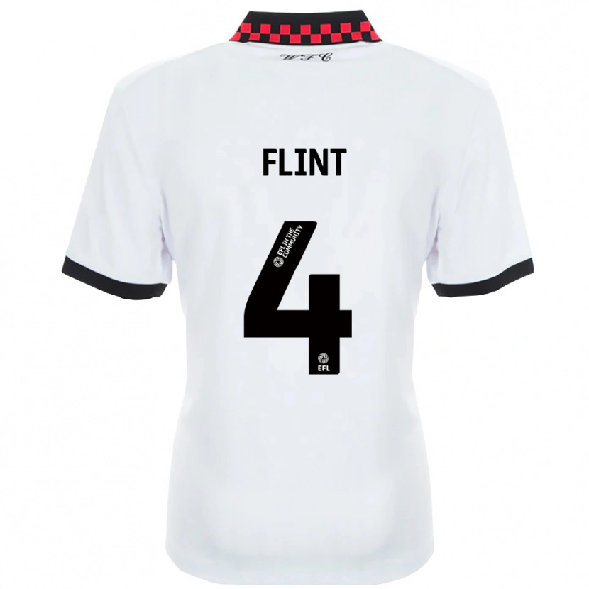 Danxen Män Aden Flint #4 Vit Svart Bortatröja Matchtröjor 2025/26 Tröjor T-Tröja