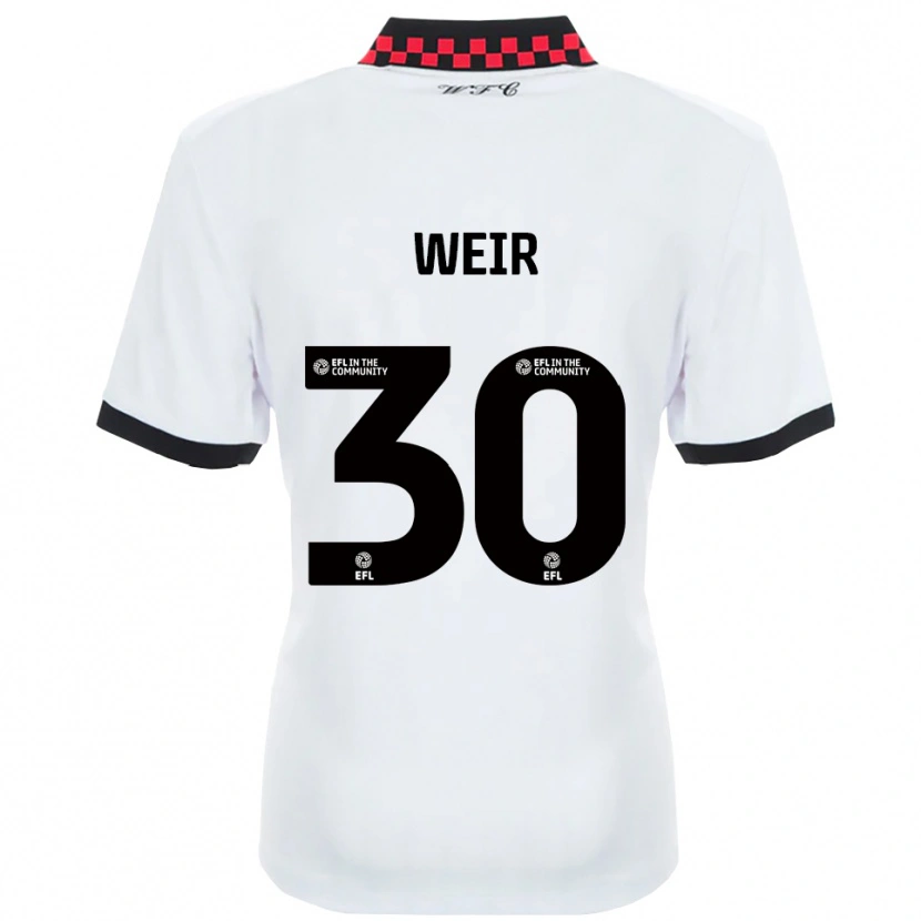 Danxen Män Evan Weir #30 Vit Svart Bortatröja Matchtröjor 2025/26 Tröjor T-Tröja
