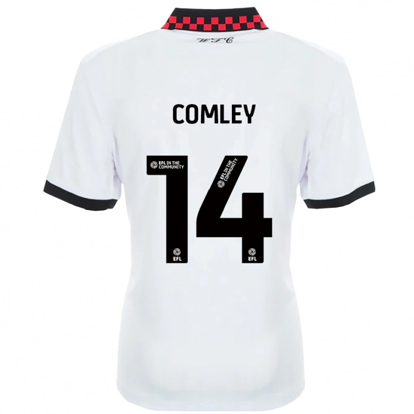 Danxen Män Brandon Comley #14 Vit Svart Bortatröja Matchtröjor 2025/26 Tröjor T-Tröja