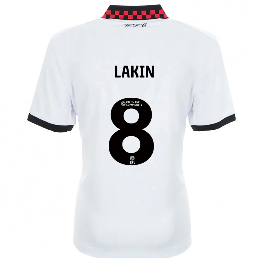 Danxen Män Charlie Lakin #8 Vit Svart Bortatröja Matchtröjor 2025/26 Tröjor T-Tröja