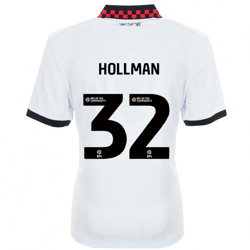 Danxen Män Jake Hollman #32 Vit Svart Bortatröja Matchtröjor 2025/26 Tröjor T-Tröja