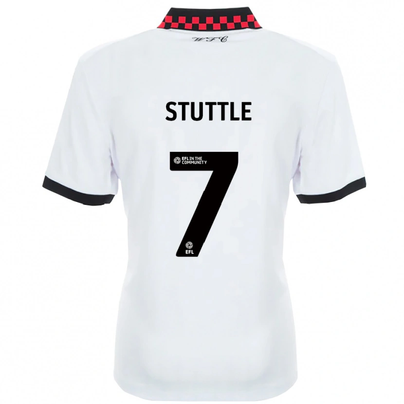 Danxen Män Jonny Stuttle #7 Vit Svart Bortatröja Matchtröjor 2025/26 Tröjor T-Tröja