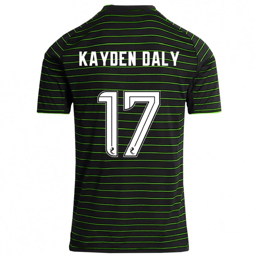Danxen Män Kayden Daly #17 Svart Grön Bortatröja Matchtröjor 2025/26 Tröjor T-Tröja