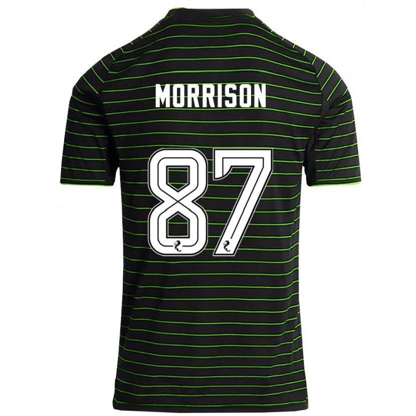 Danxen Män Joe Morrison #87 Svart Grön Bortatröja Matchtröjor 2025/26 Tröjor T-Tröja