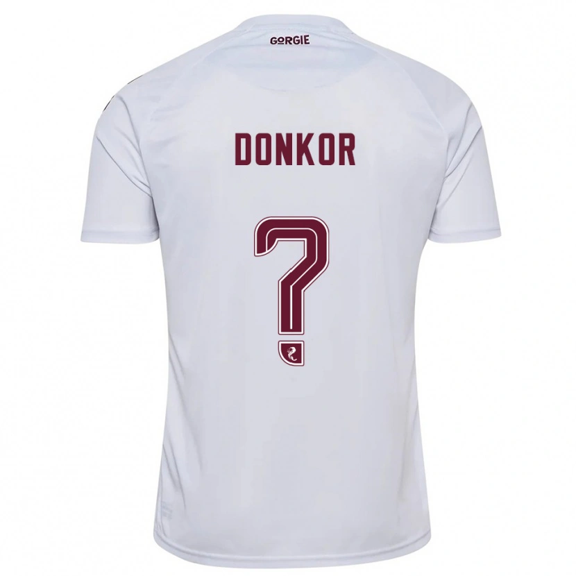 Danxen Män Jaedon Donkor #0 Vit Vinröd Bortatröja Matchtröjor 2025/26 Tröjor T-Tröja
