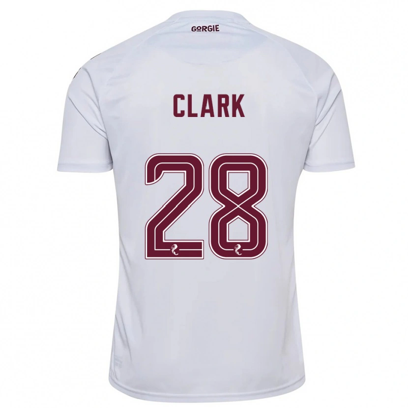 Danxen Män Zander Clark #28 Vit Vinröd Bortatröja Matchtröjor 2025/26 Tröjor T-Tröja