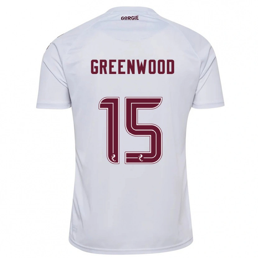 Danxen Män Brodie Greenwood #15 Vit Vinröd Bortatröja Matchtröjor 2025/26 Tröjor T-Tröja