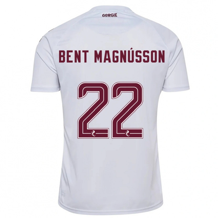 Danxen Män Tómas Bent Magnússon #22 Vit Vinröd Bortatröja Matchtröjor 2025/26 Tröjor T-Tröja