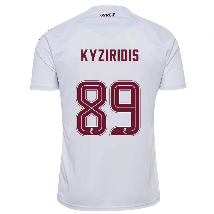 Danxen Män Alexandros Kyziridis #89 Vit Vinröd Bortatröja Matchtröjor 2025/26 Tröjor T-Tröja