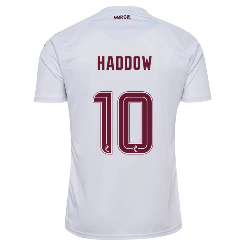 Danxen Män Aiden Haddow #10 Vit Vinröd Bortatröja Matchtröjor 2025/26 Tröjor T-Tröja