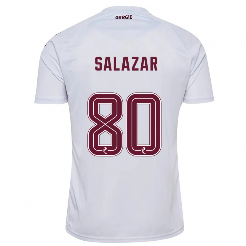 Danxen Män Andrés Salazar #80 Vit Vinröd Bortatröja Matchtröjor 2025/26 Tröjor T-Tröja