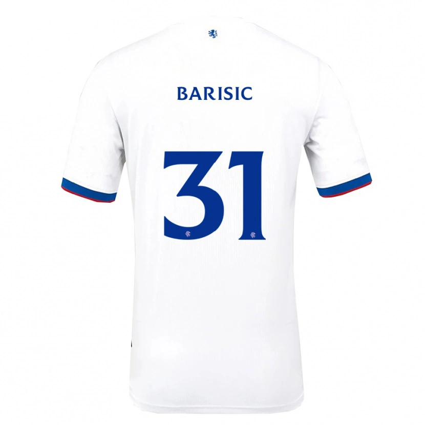 Danxen Män Borna Barisic #31 Vit Röd Blå Bortatröja Matchtröjor 2025/26 Tröjor T-Tröja