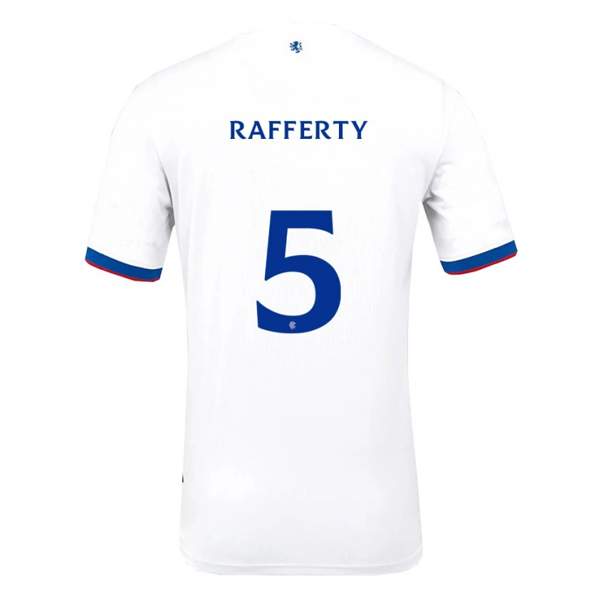 Danxen Män Laura Rafferty #5 Vit Röd Blå Bortatröja Matchtröjor 2025/26 Tröjor T-Tröja
