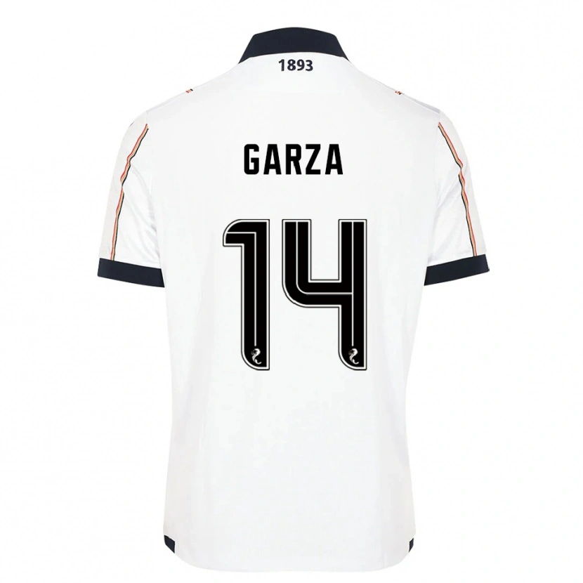 Danxen Män César Garza #14 Vit Marin Röd Bortatröja Matchtröjor 2025/26 Tröjor T-Tröja