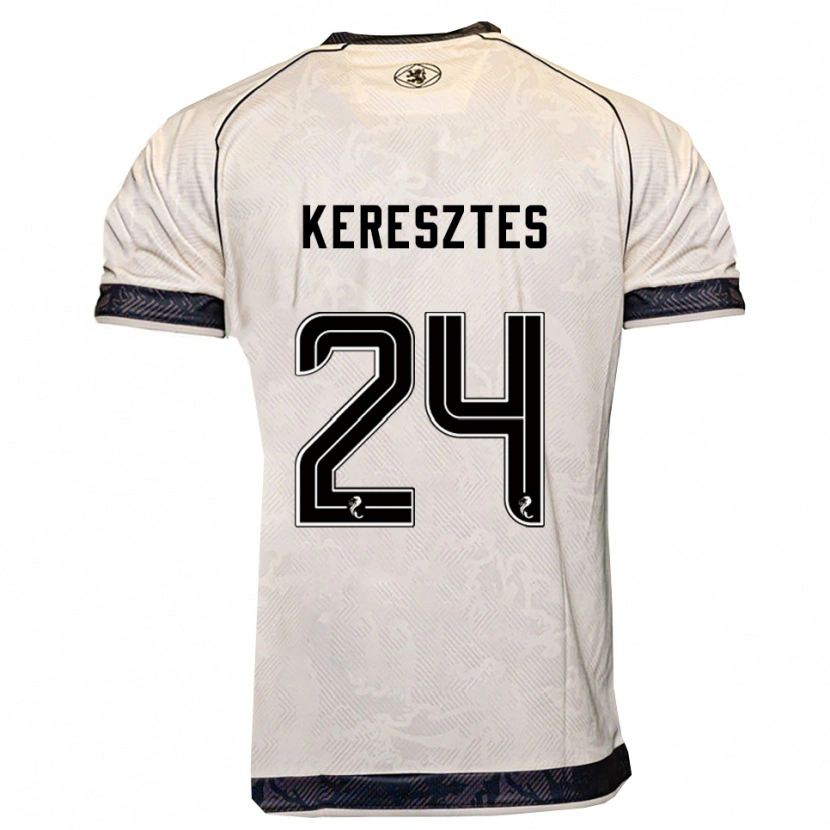Danxen Män Krisztián Keresztes #24 Vit Svart Bortatröja Matchtröjor 2025/26 Tröjor T-Tröja