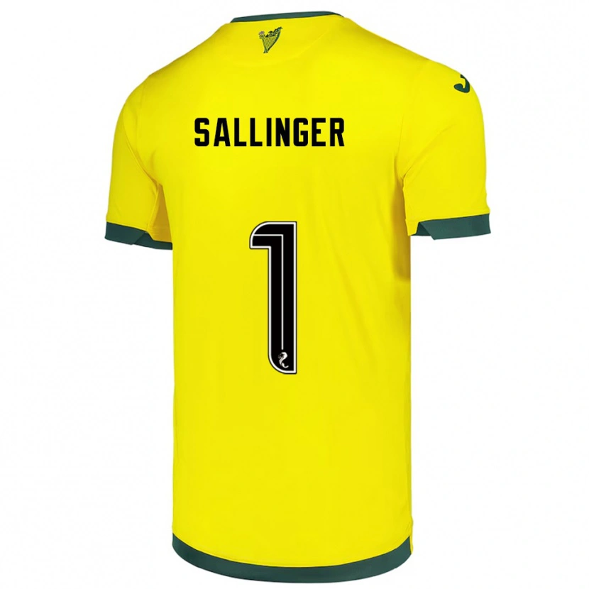 Danxen Män Raphael Sallinger #1 Gul Grön Bortatröja Matchtröjor 2025/26 Tröjor T-Tröja