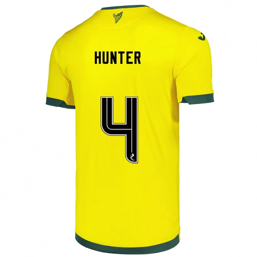 Danxen Män Siobhan Hunter #4 Gul Grön Bortatröja Matchtröjor 2025/26 Tröjor T-Tröja