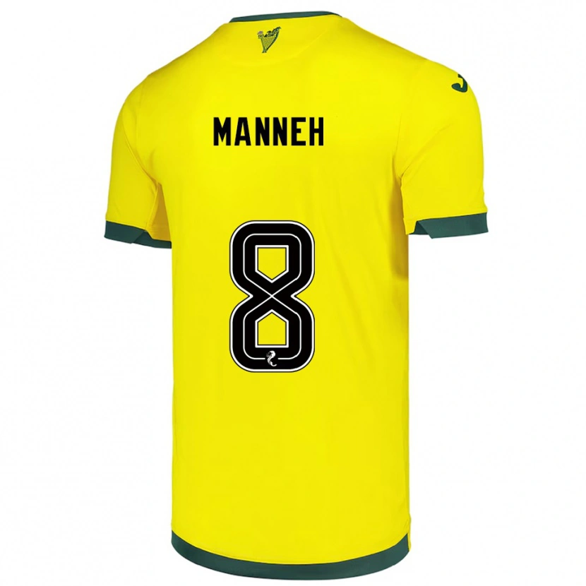 Danxen Män Alasana Manneh #8 Gul Grön Bortatröja Matchtröjor 2025/26 Tröjor T-Tröja