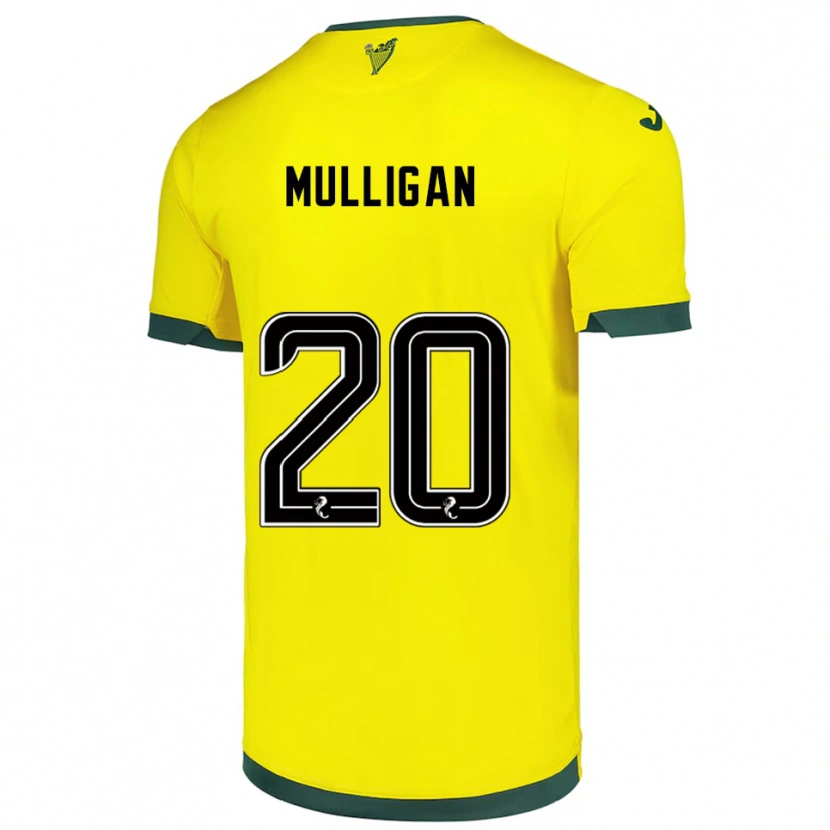Danxen Män Josh Mulligan #20 Gul Grön Bortatröja Matchtröjor 2025/26 Tröjor T-Tröja