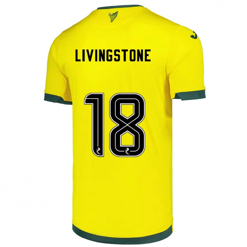 Danxen Män Rosie Livingstone #18 Gul Grön Bortatröja Matchtröjor 2025/26 Tröjor T-Tröja