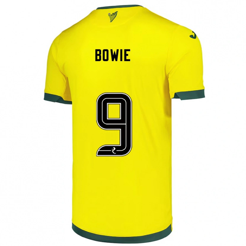 Danxen Män Kieron Bowie #9 Gul Grön Bortatröja Matchtröjor 2025/26 Tröjor T-Tröja