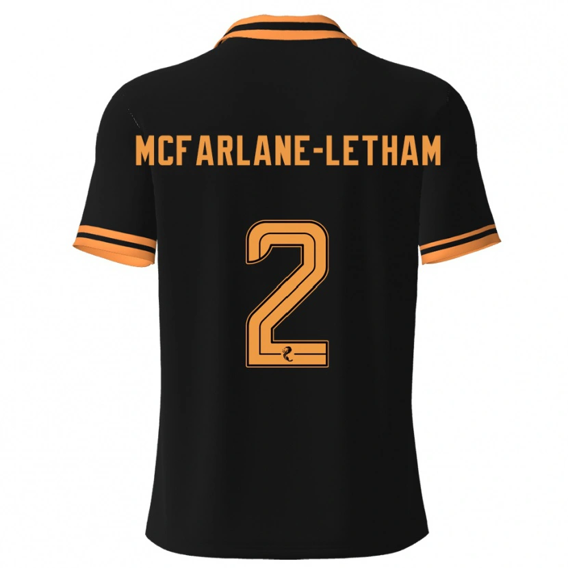 Danxen Män Jay Mcfarlane-Letham #2 Svart Gul Bortatröja Matchtröjor 2025/26 Tröjor T-Tröja