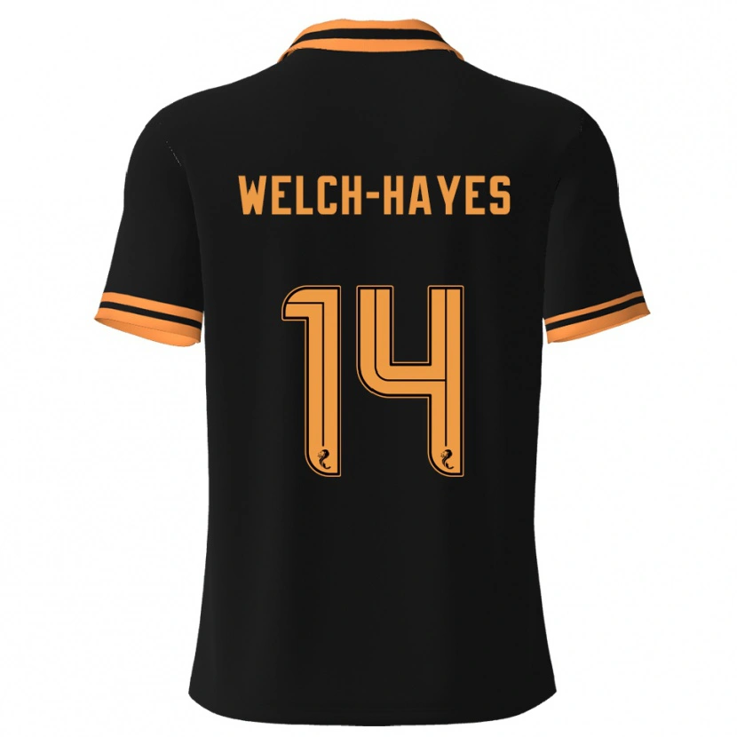 Danxen Män Miles Welch-Hayes #14 Svart Gul Bortatröja Matchtröjor 2025/26 Tröjor T-Tröja