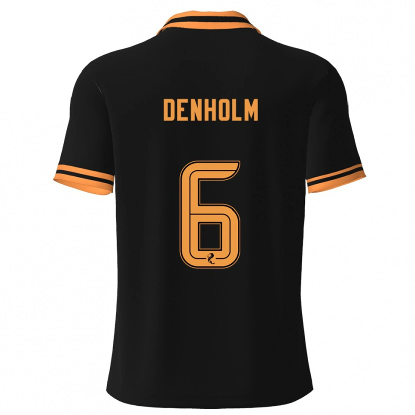 Danxen Män Aidan Denholm #6 Svart Gul Bortatröja Matchtröjor 2025/26 Tröjor T-Tröja