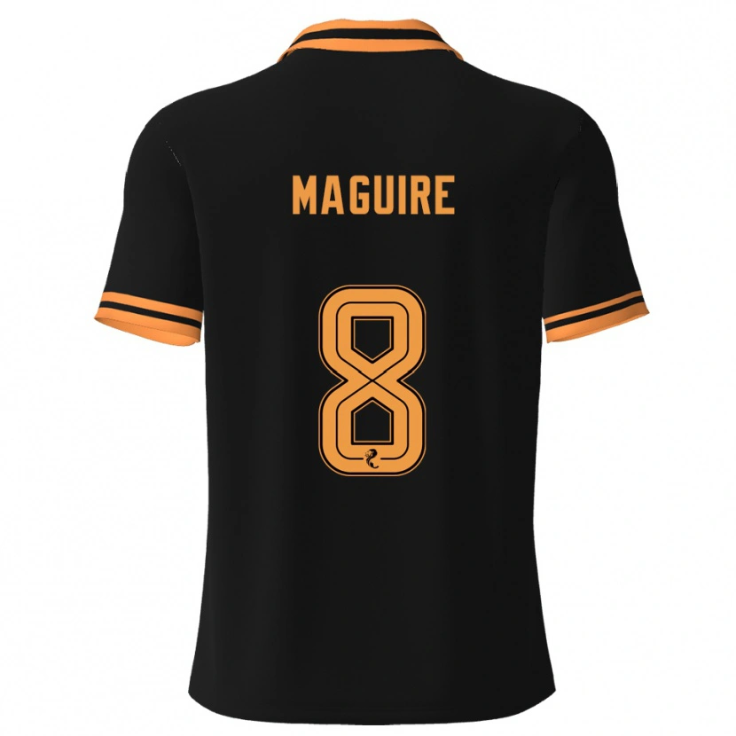 Danxen Män Ciaran Maguire #8 Svart Gul Bortatröja Matchtröjor 2025/26 Tröjor T-Tröja